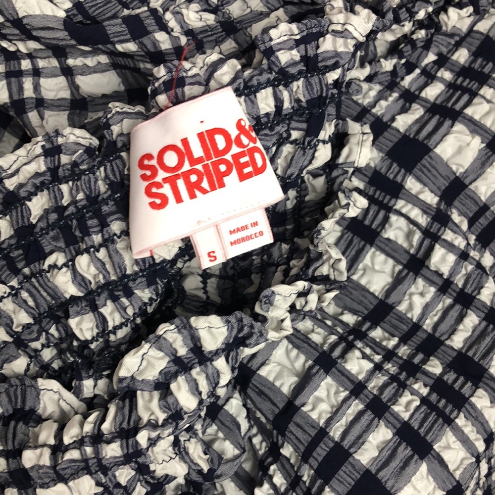 Solid & Striped Size S Square-Neck Checked Seersu… - image 6